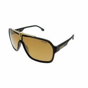 Carrera Black Gold Plastic Aviator Sunglasses Gold Mirror Lens